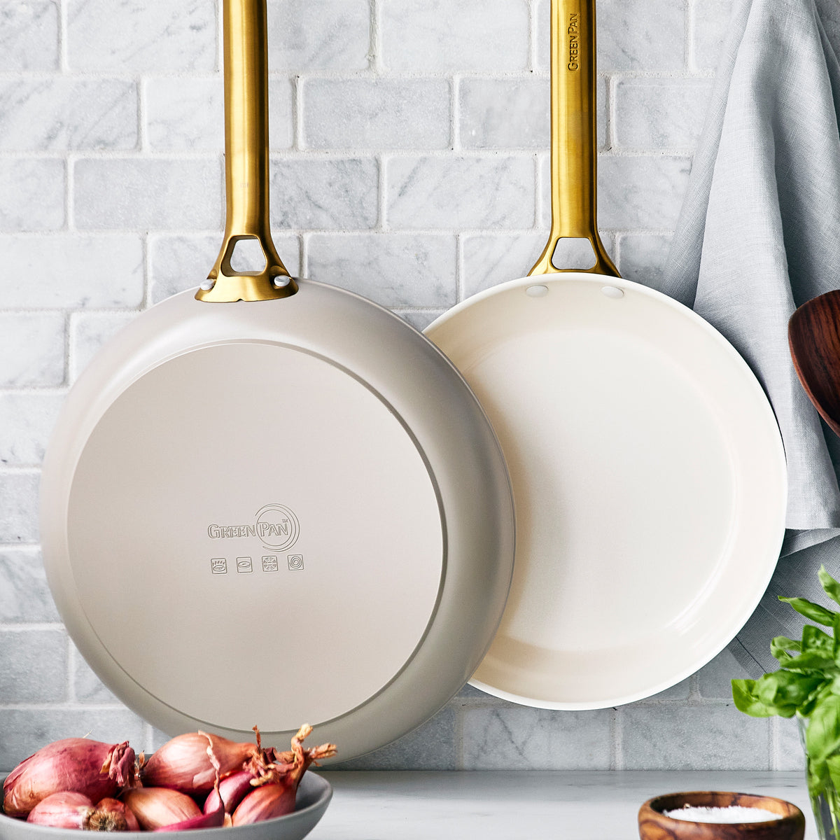 Premium Nonstick Ceramic Fry Pan Set - 8