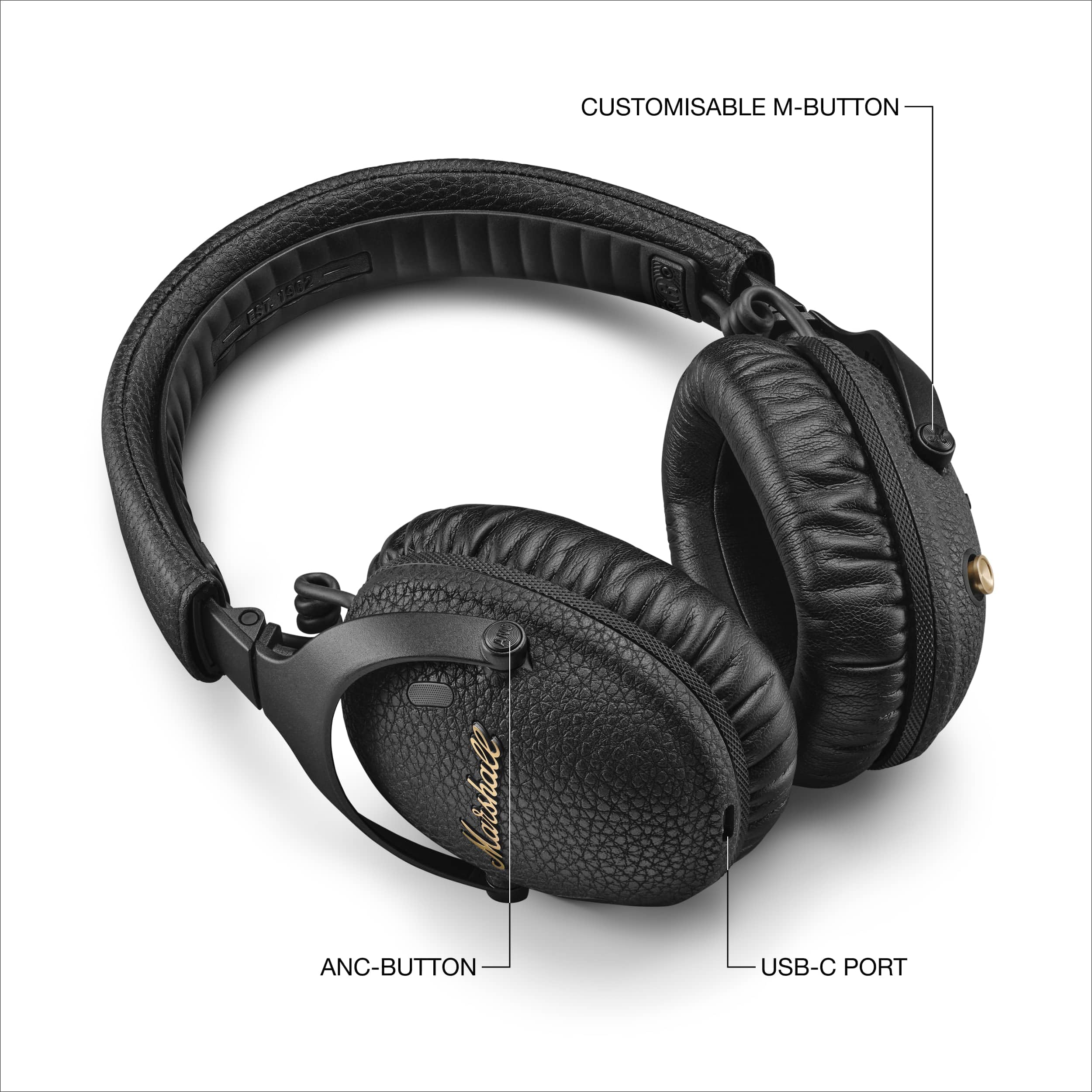 Marshall Monitor III ANC Over-Ear Bluetooth Headphones - Wireless Noise Cancelling Headset for Travel, Work & Music Lovers
