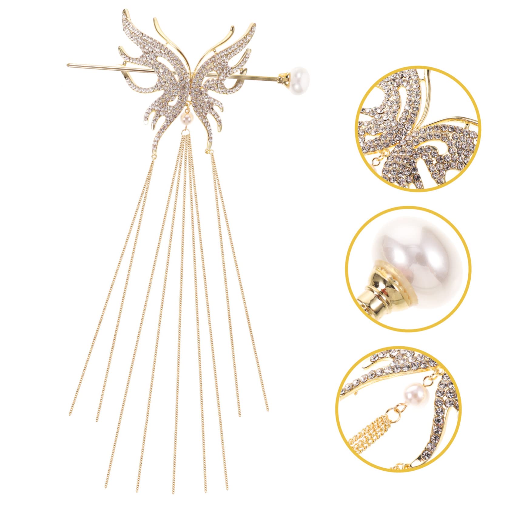 FOMIYES Butterfly Hair Stick for Women - Pearl Hair Pin, Chignon Hair Accessories for Girls & Women | Perfect for Weddings, Parties & Everyday Elegance