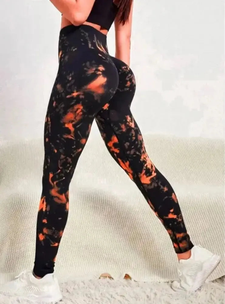 Tie Dye Seamless Yoga Pants for Women - High Waist Workout Leggings, Gym & Fitness Tights, Push Up Sports Clothing | Perfect for Yoga, Running & Casual Wear