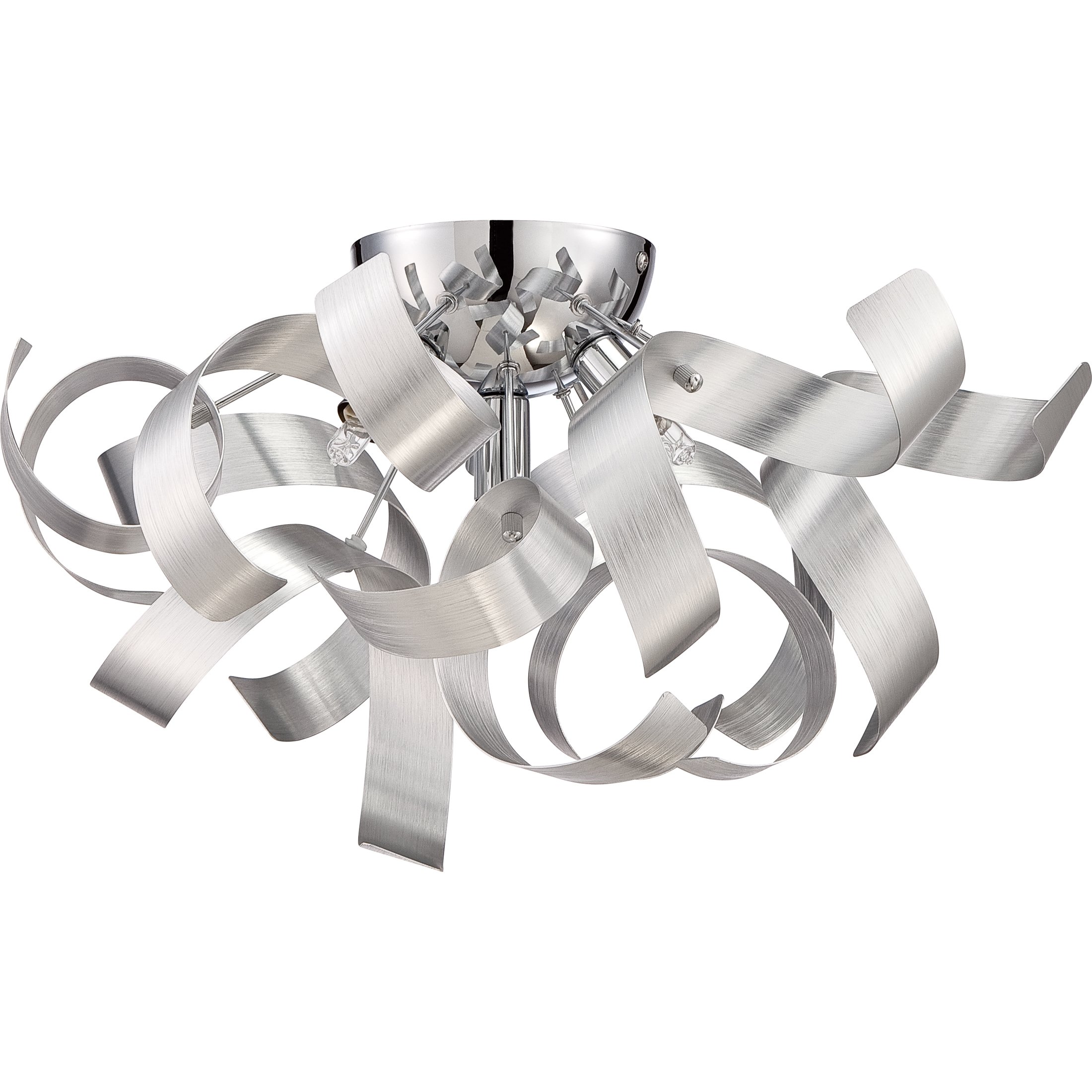 Quoizel Ribbons 4-Light Modern Flush Mount Ceiling Light Fixture - Perfect for Bedroom, Kitchen, Hallway & Living Room Lighting