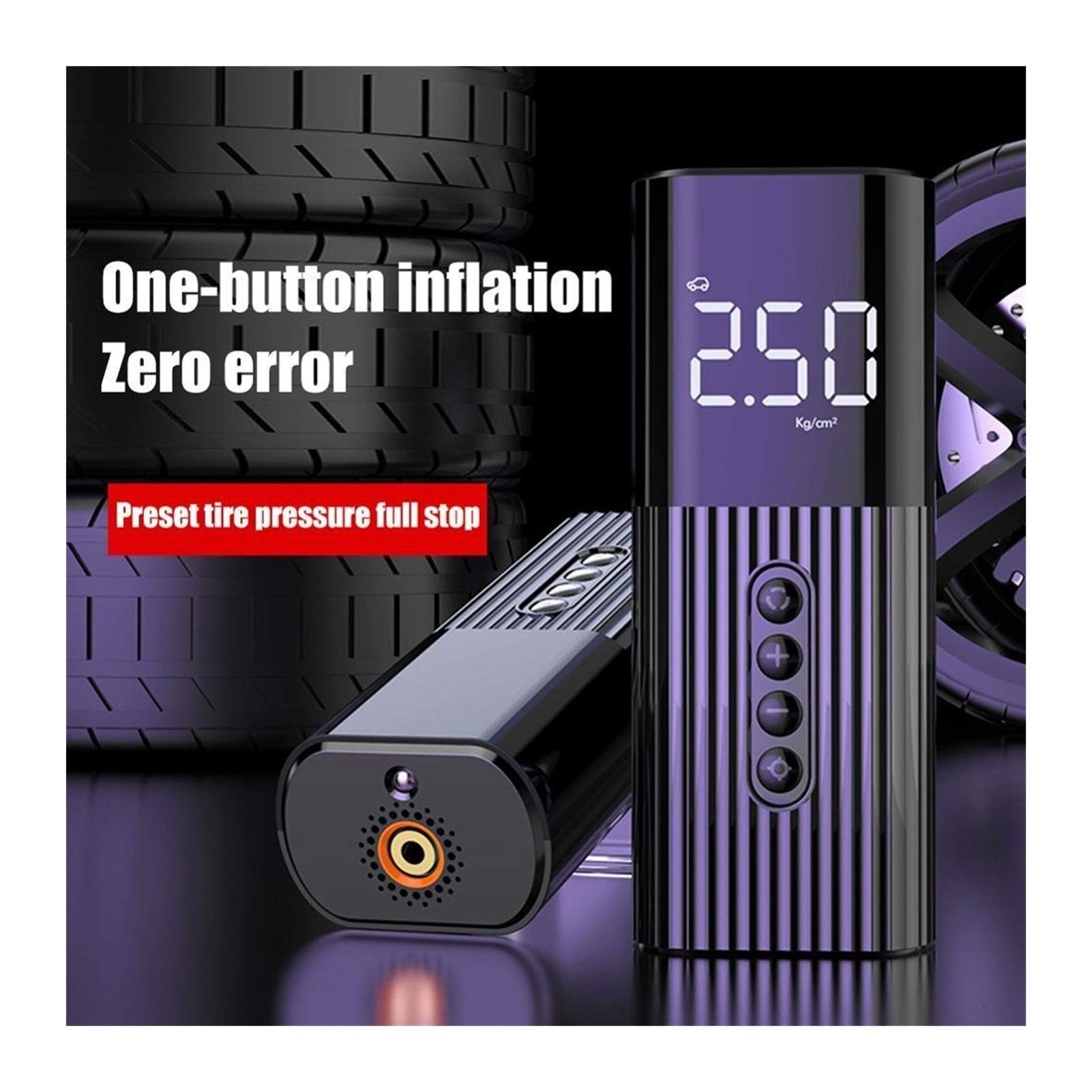 12V Portable Air Compressor Tire Inflator Pump with Digital Gauge, LED Light & Valve Adaptors - Fast Inflation for Car Tires, Bikes, Motorcycles, Basketballs & Sports Equipment - Perfect for Road Trips, Emergency Use & Home Inflatables