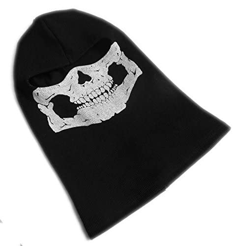 Call of Duty Ghost Mask Balaclava - Skull Face Cover for Men, Windproof Ski Headwear & Motorcycle Helmet Liner (Black) - Perfect for Winter Sports, Outdoor Adventures & Cosplay
