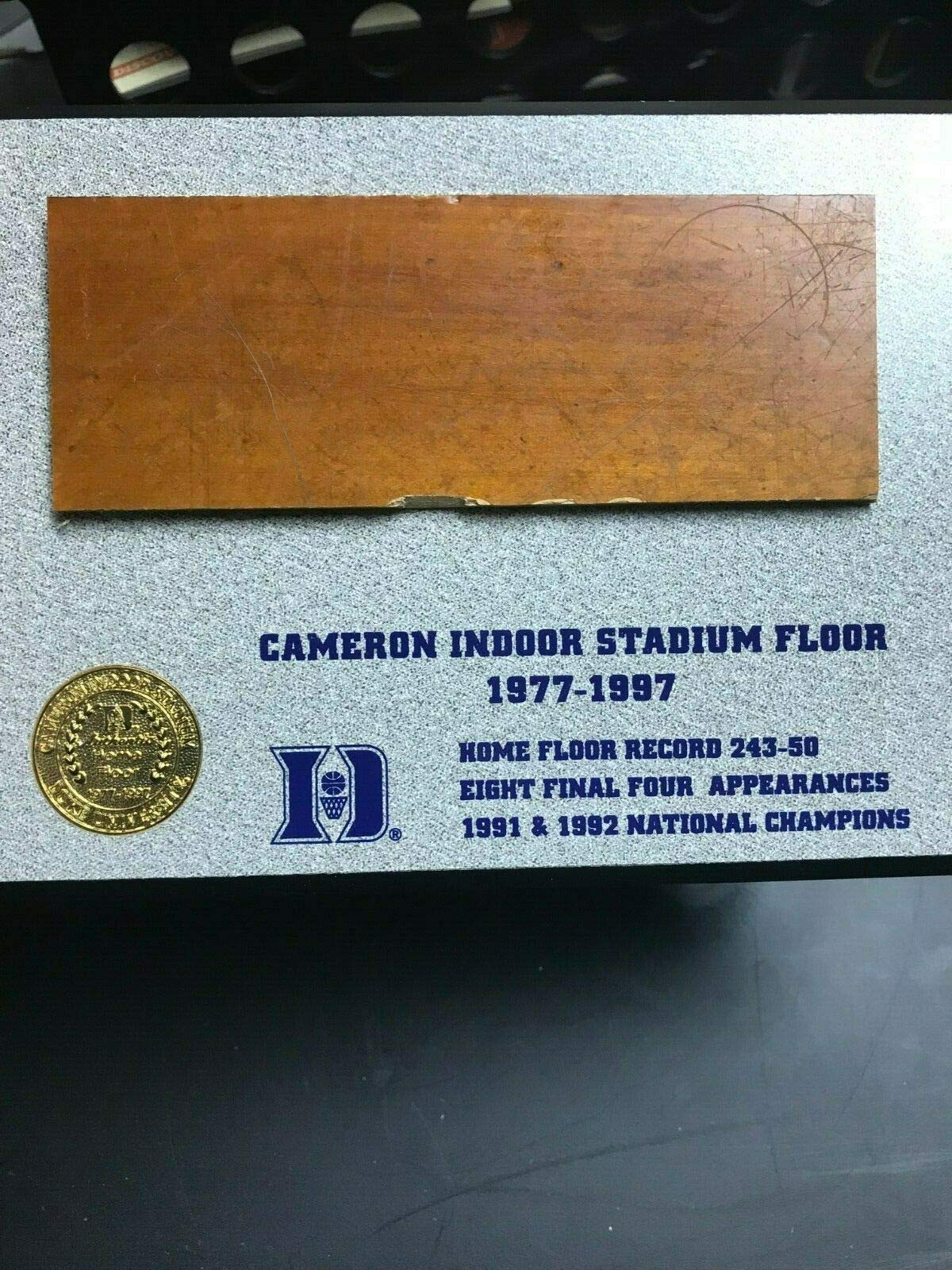 Authentic Duke Blue Devils Cameron Indoor Stadium Plaque with Real Court Floor - Perfect for Home, Office & Sports Memorabilia Collection