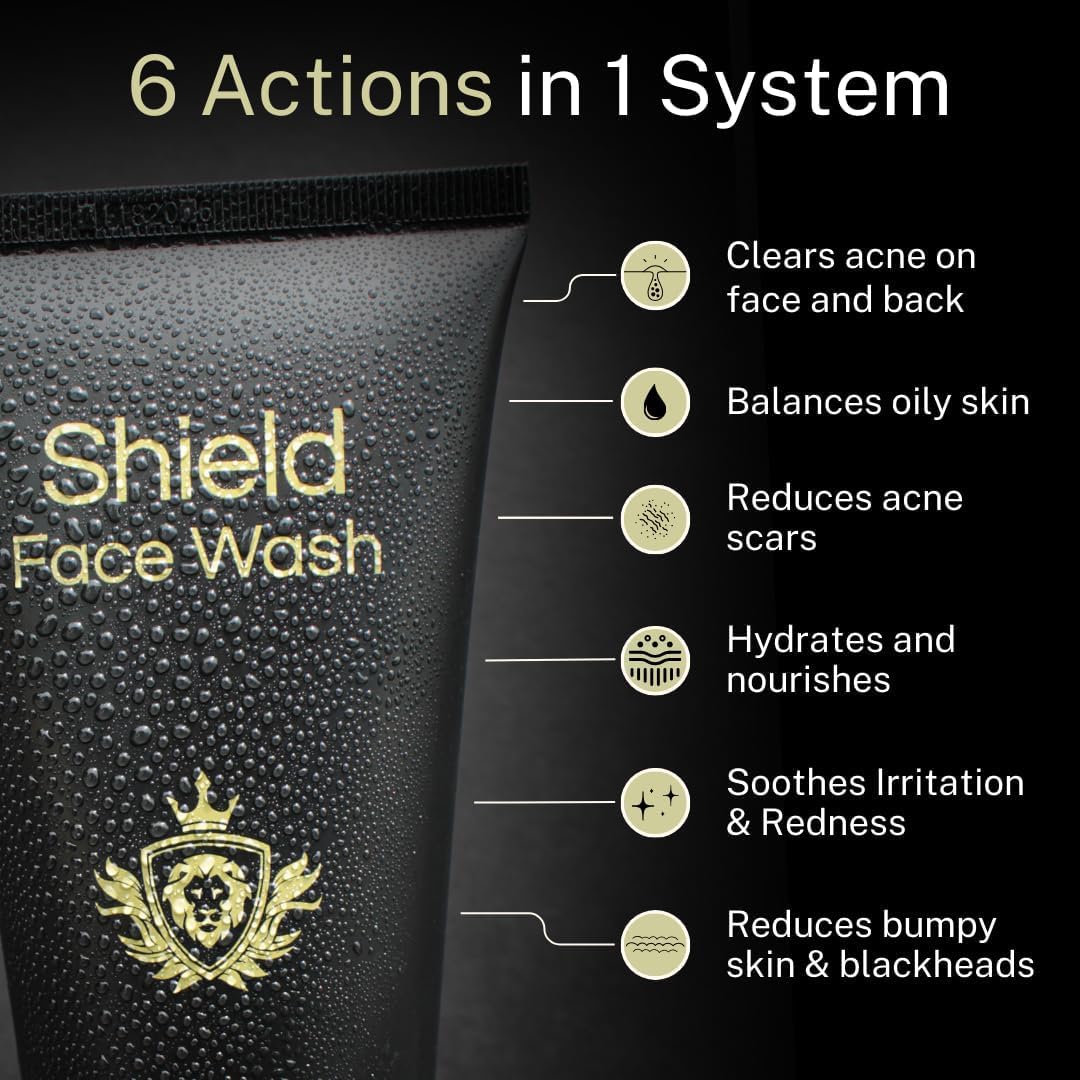 Men's Acne Treatment System - Face Wash, Moisturizer & Pimple Patches | Complete 4-Month Skincare Set for Clear Skin | Perfect for Daily Use & Travel