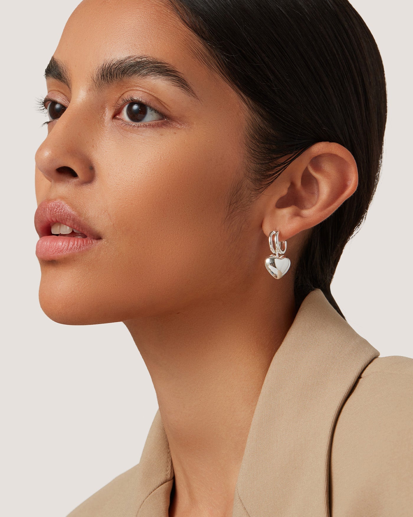 Puffy Heart Huggie Earrings for Women - Cute Gold Plated Huggie Hoop Earrings - Perfect for Valentine's Day, Anniversary & Everyday Wear