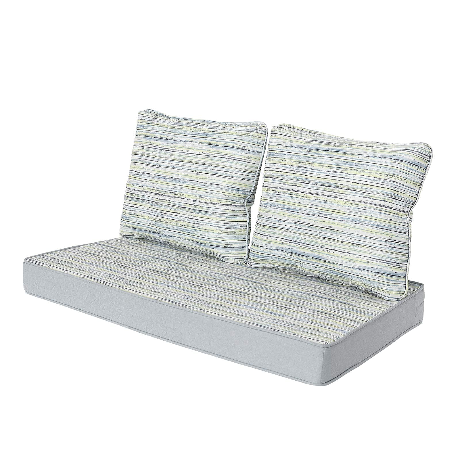 WOTU Outdoor Loveseat Cushions Set 46x26 Inch - Waterproof Patio Furniture Cushions for Deep Seat Glider, Garden Swing, Indoor & Outdoor Use - Comfortable Weather-Resistant Seat Cushions for Porch, Deck, Poolside & Backyard Relaxation