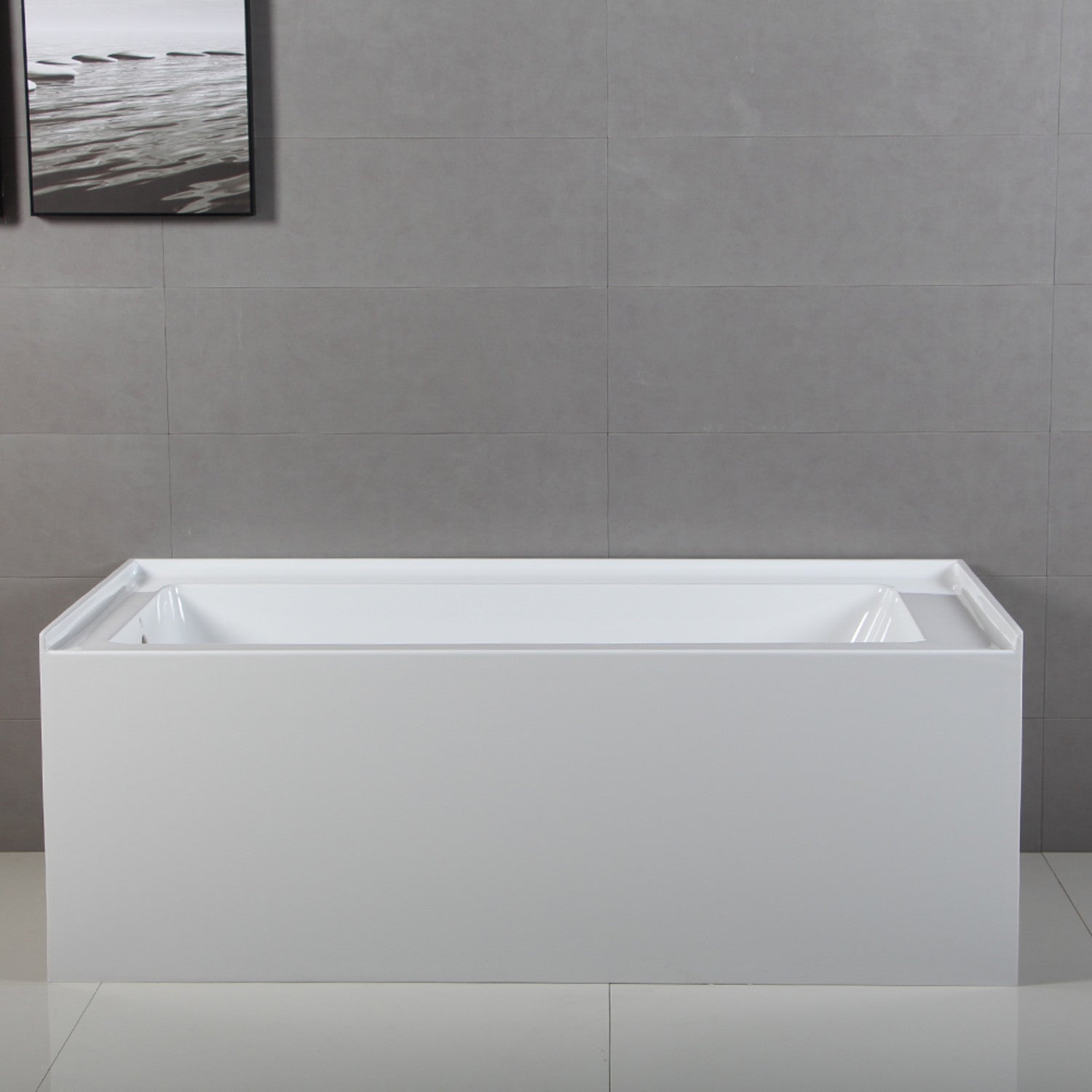 Aqua Eden VTDE603122L 60-Inch Acrylic Rectangular 3-Wall Alcove Bathtub - Left Hand Drain, Glossy White - Perfect for Modern Bathroom Renovations & Spa-Like Relaxation