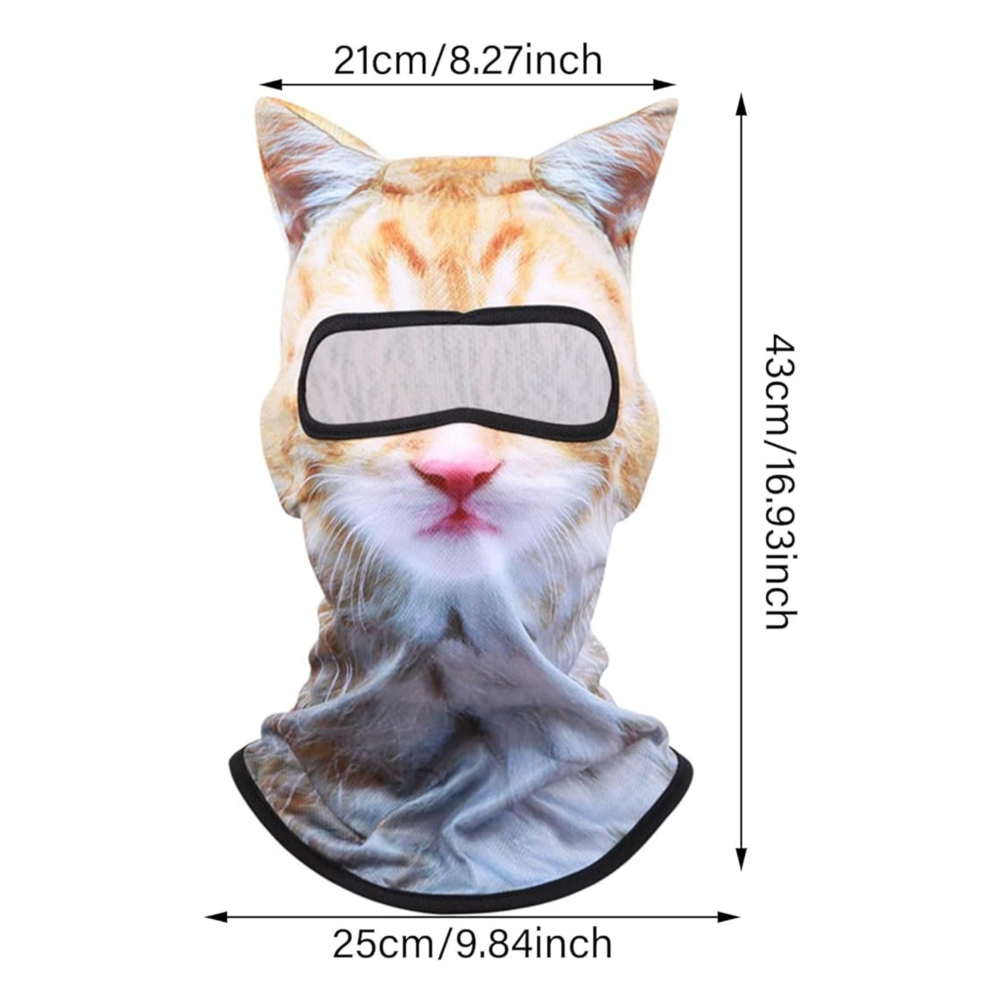 3D Cat Ski Balaclava Face Mask with Ears - Warm Winter Neck Gaiter for Skiing, Snowboarding, Music Festivals, Halloween & Outdoor Activities - Perfect for Cold Weather & Costume Parties