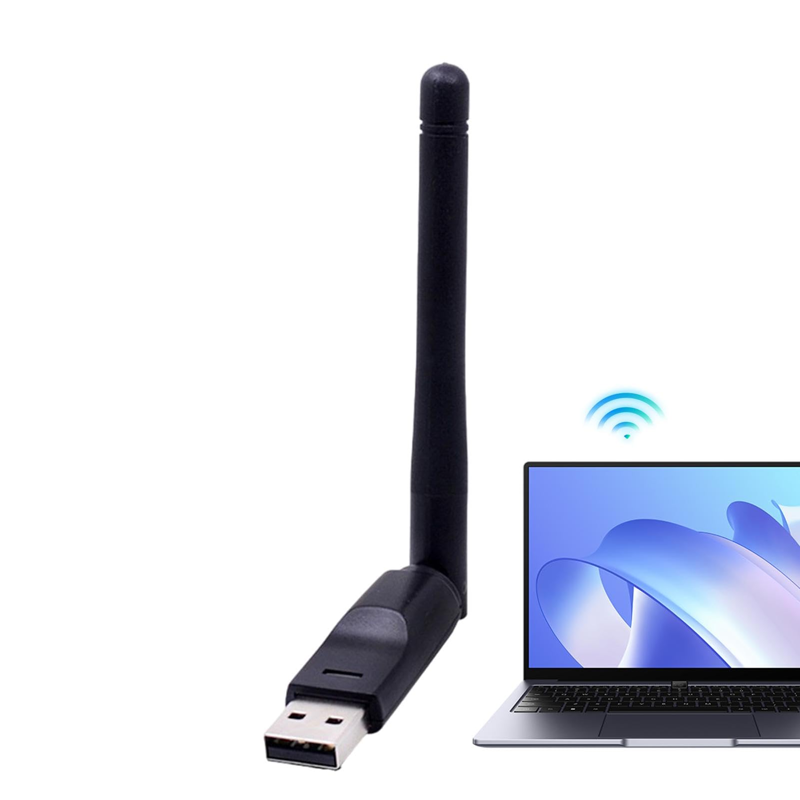 High-Speed USB Wireless Adapter for Desktop PC - Dual Band WiFi Network Adapter with High Gain Antenna for Stable Internet Connection | Perfect for Gaming, Streaming & Home Office Use