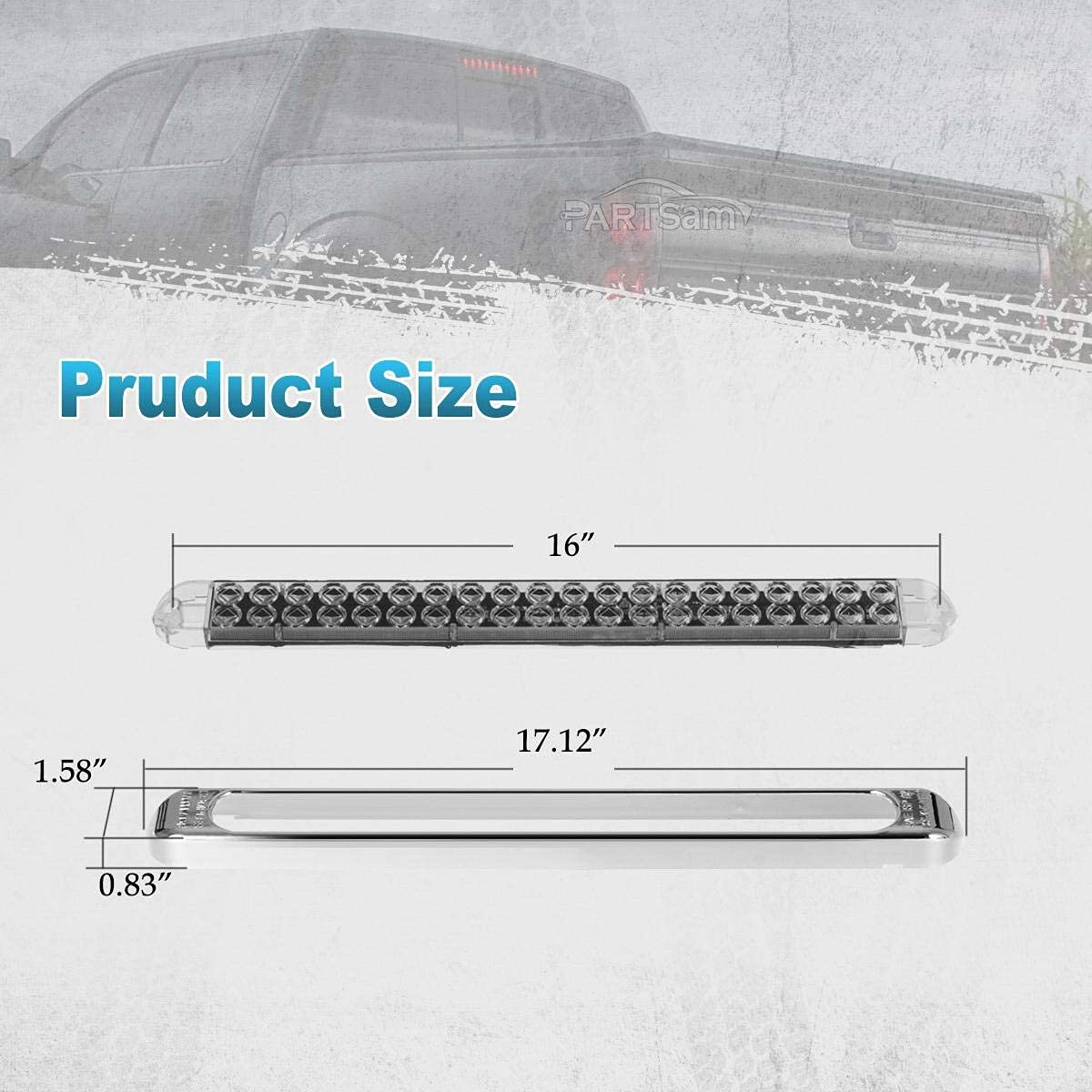 PARTSam 17 Inch LED Trailer Light Bar Kit - 40 LED Dual Row, 2Pcs 17