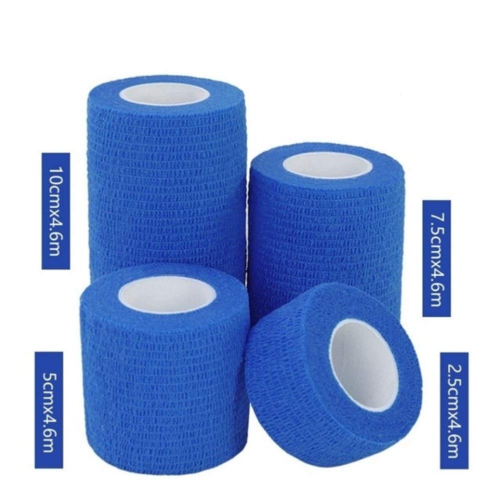 Self Adhesive Bandage Wrap - 7.5cm x 4.5m Elastic Sports Tape for Finger Joints, Muscle Support & First Aid - High Flexibility Medical Bandage for Humans & Pets (Blue) - Perfect for Athletic Training, Injury Recovery & Pet Care