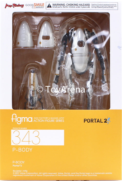Figma #343 P-Body Portal 2 Action Figure - Collectible Gaming Merchandise for Portal 2 Fans & Video Game Decor