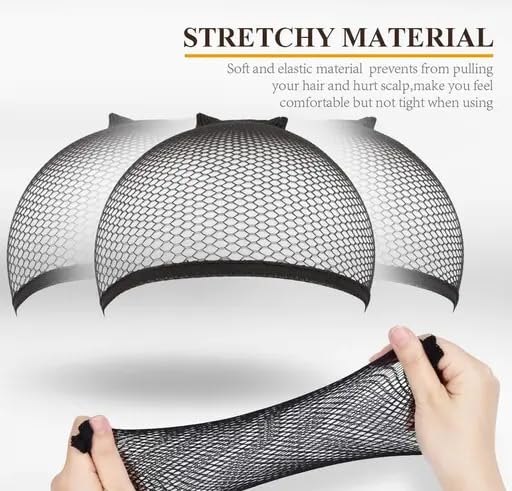 Breathable Stretchable Full Head Wig Cap for Women & Men - Black Lace Hair Net for Weaving & Styling (3-Pack) | Perfect for Wig Making, Cosplay & Everyday Wear
