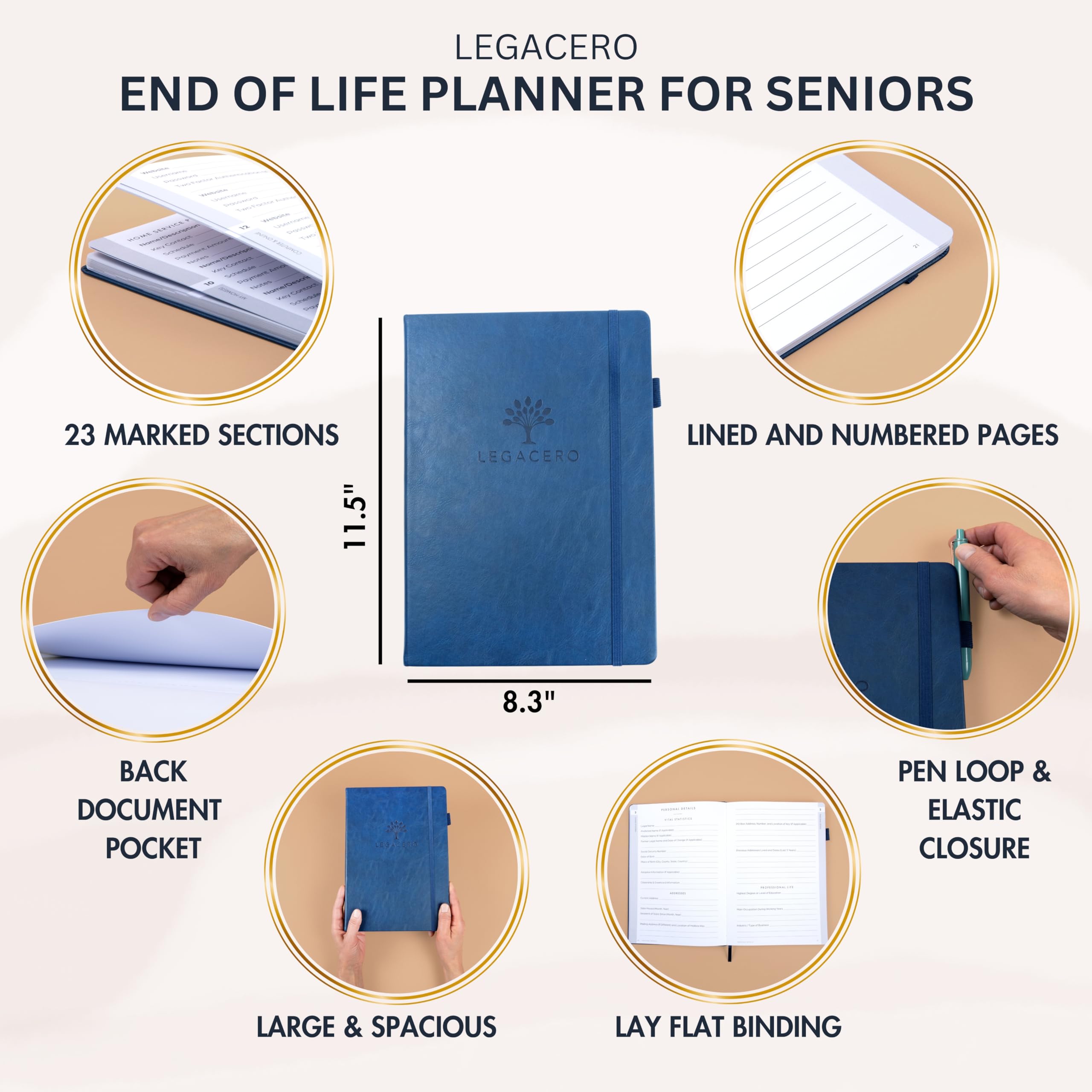 Estate Planning Organizer for Seniors - Guided End of Life Planner, Next of Kin Organizer & Important Document Tracker | Large What To Do When I'm Gone Book for Executors | Perfect for Will Preparation, Funeral Arrangements & Family Legacy Planning
