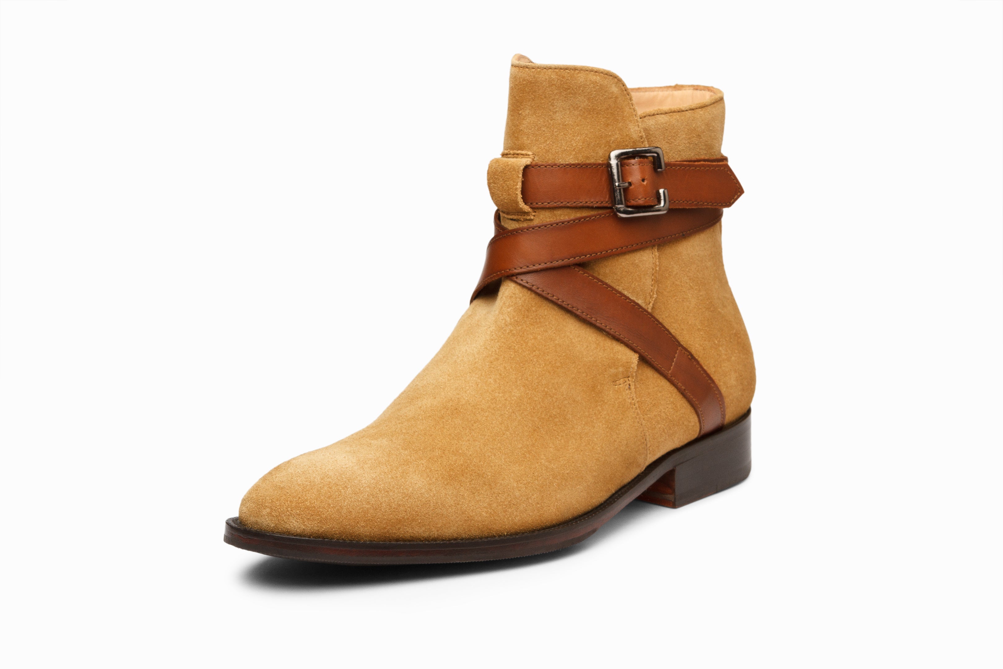 Men's Jodhpur Boots in Camel Suede Leather - Stylish Ankle Boots for Casual Wear & Western Fashion Outfits
