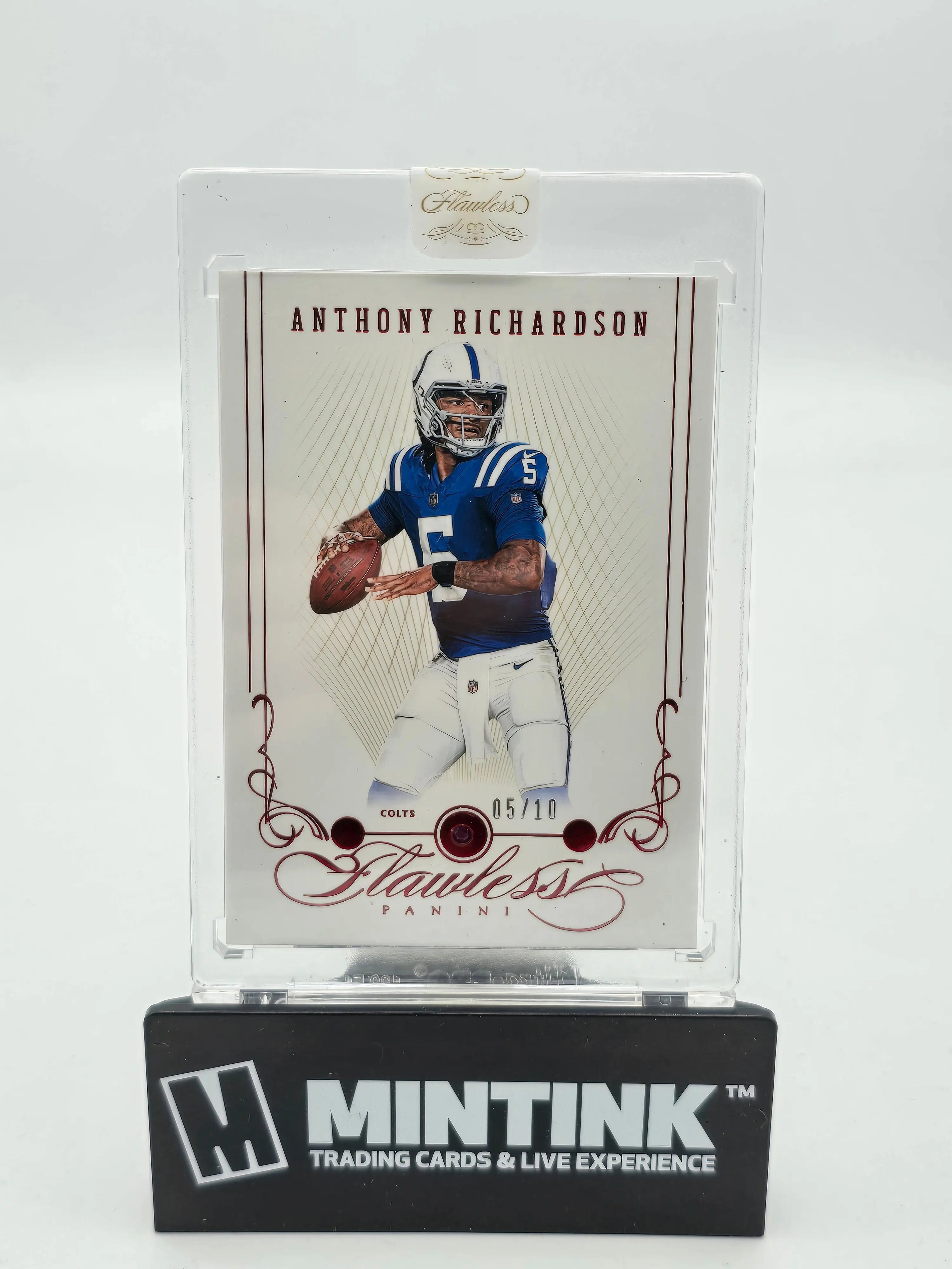 2023 Flawless Football Anthony Richardson Rookie Ruby Diamond Relic Card /10 - Perfect for NFL Collectors, Sports Memorabilia Display & Investment
