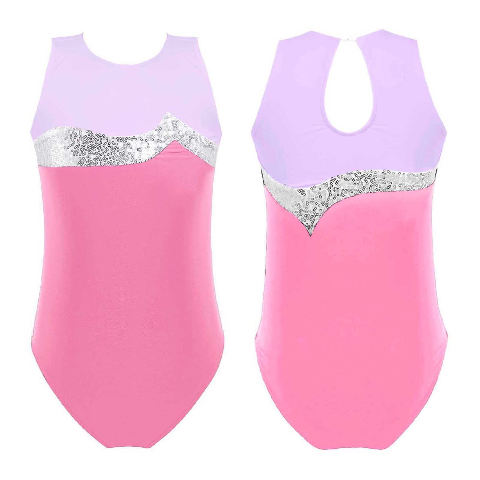 Girls Sleeveless Gymnastics Leotard - Ballet Dance Outfit with Pattern Print - Athletic One-Piece Bodysuit for Gymnastics, Ballet & Dance Performance - Perfect for Recitals, Competitions & Practice