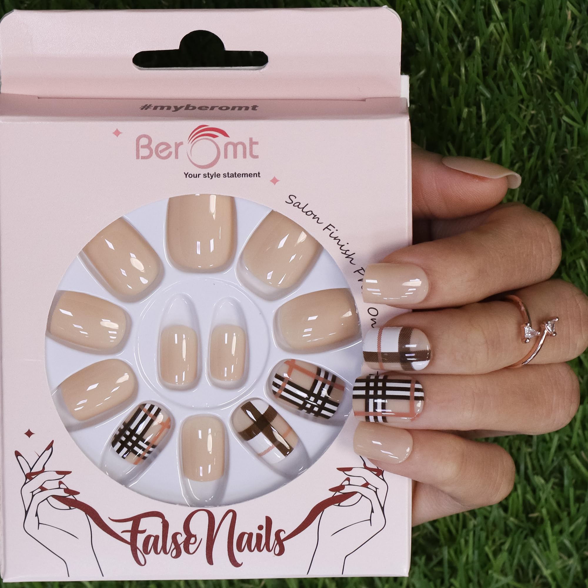 12 Pcs Printed False Nails Kit for Women - Cute Multicolor Artificial Nails with Nail Glue & Stickers - Perfect for Parties, Weddings, and Everyday Fashion (BFN536CN)