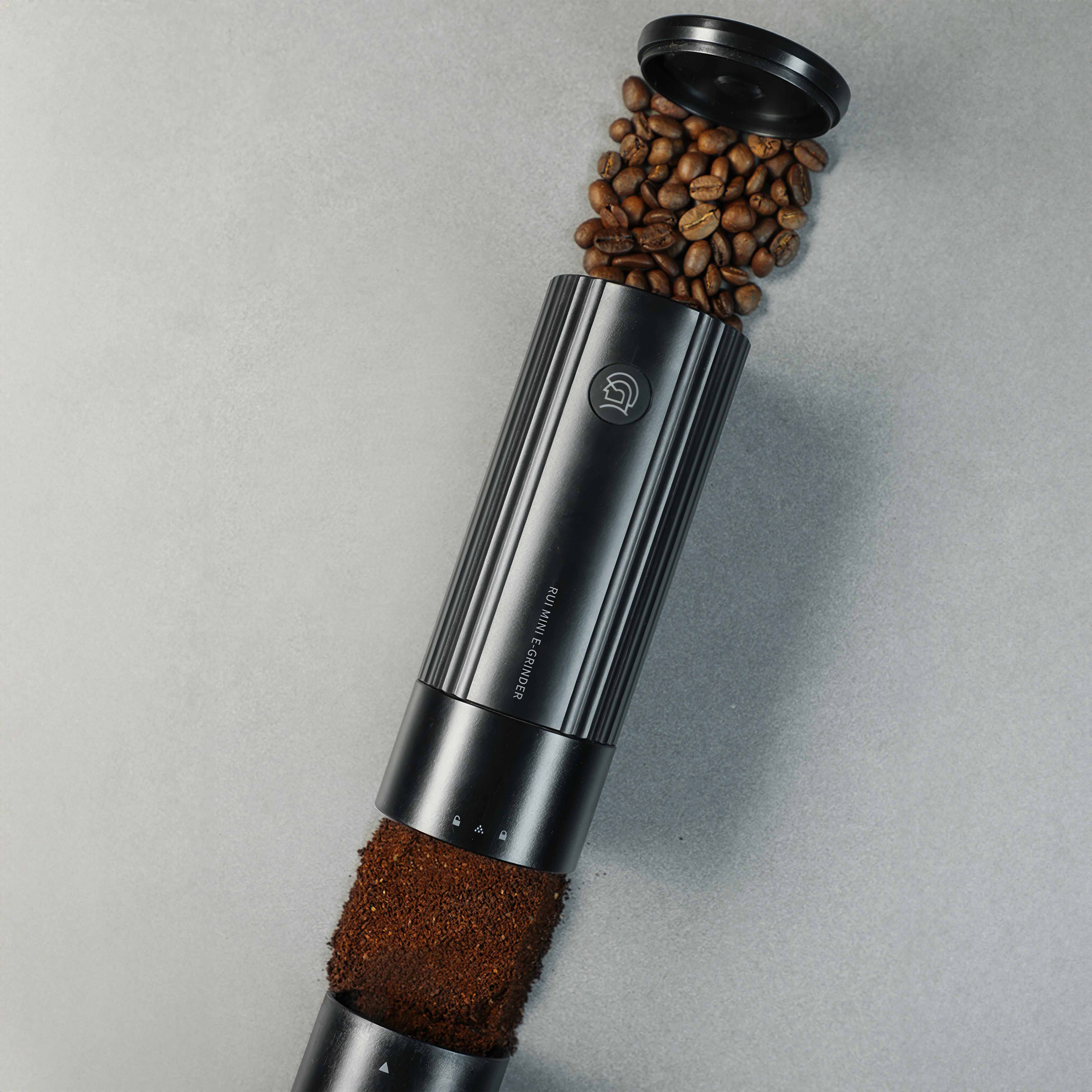 Mini Rui Compact Travel Coffee Grinder - Portable Electric Burr Mill for Espresso, French Press & Pour Over - Perfect for Camping, Office & Home Use