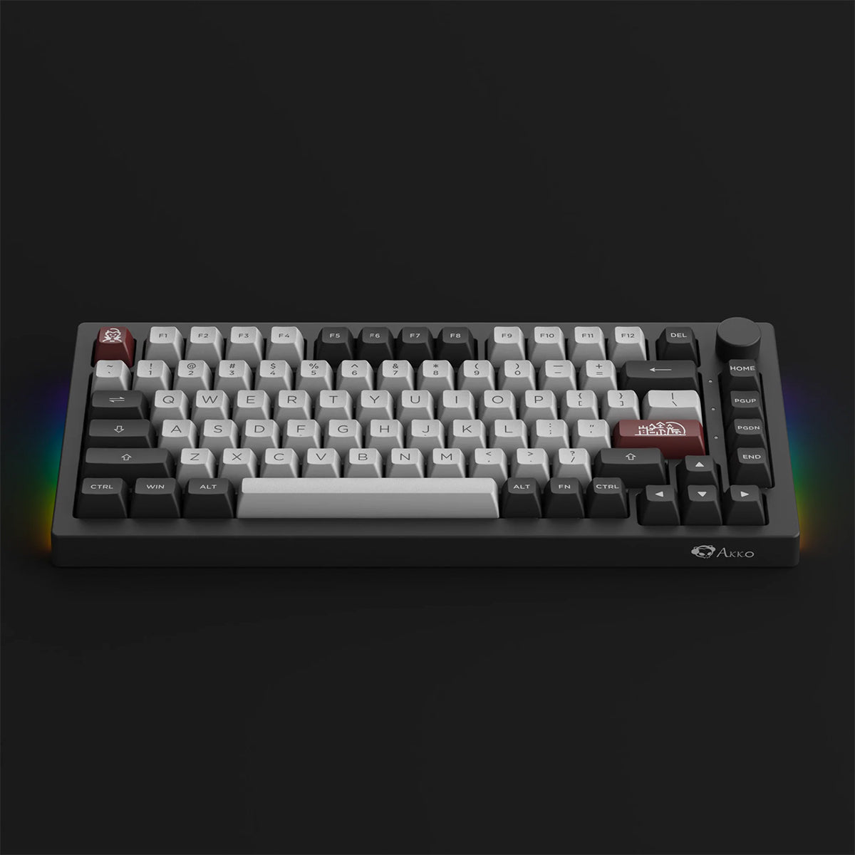 Akko 5075B Plus Dracula Castle 75% RGB Wireless Mechanical Keyboard with Cream Blue Switches - Perfect for Gaming, Typing & Office Work