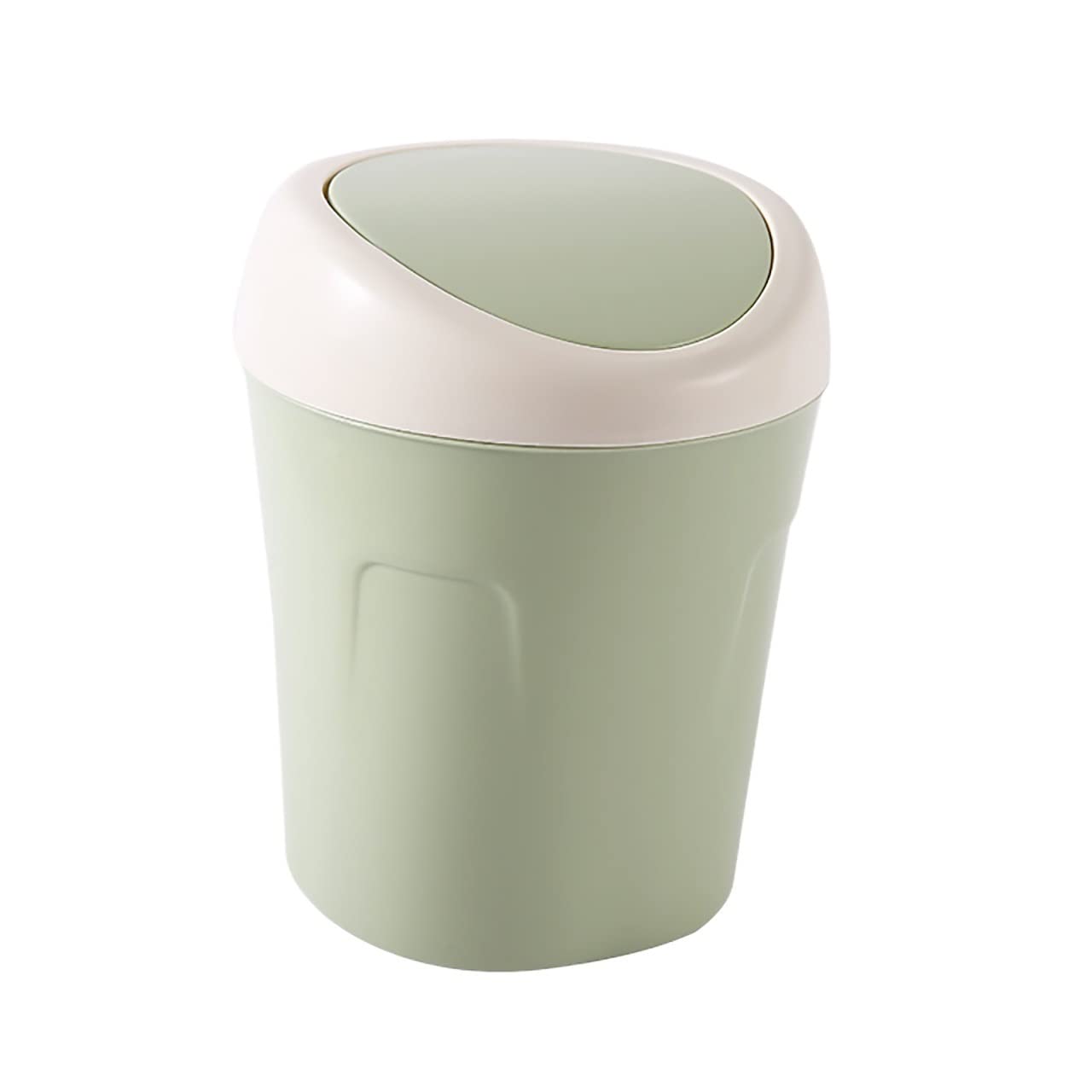 TOMYEUS Mini Desktop Trash Can with Detachable Swing Lid - Small Desk Organizer, Household Cleaning Tool for Office, Kitchen, Bathroom & Bedroom - Indoor Waste Bin (Green)