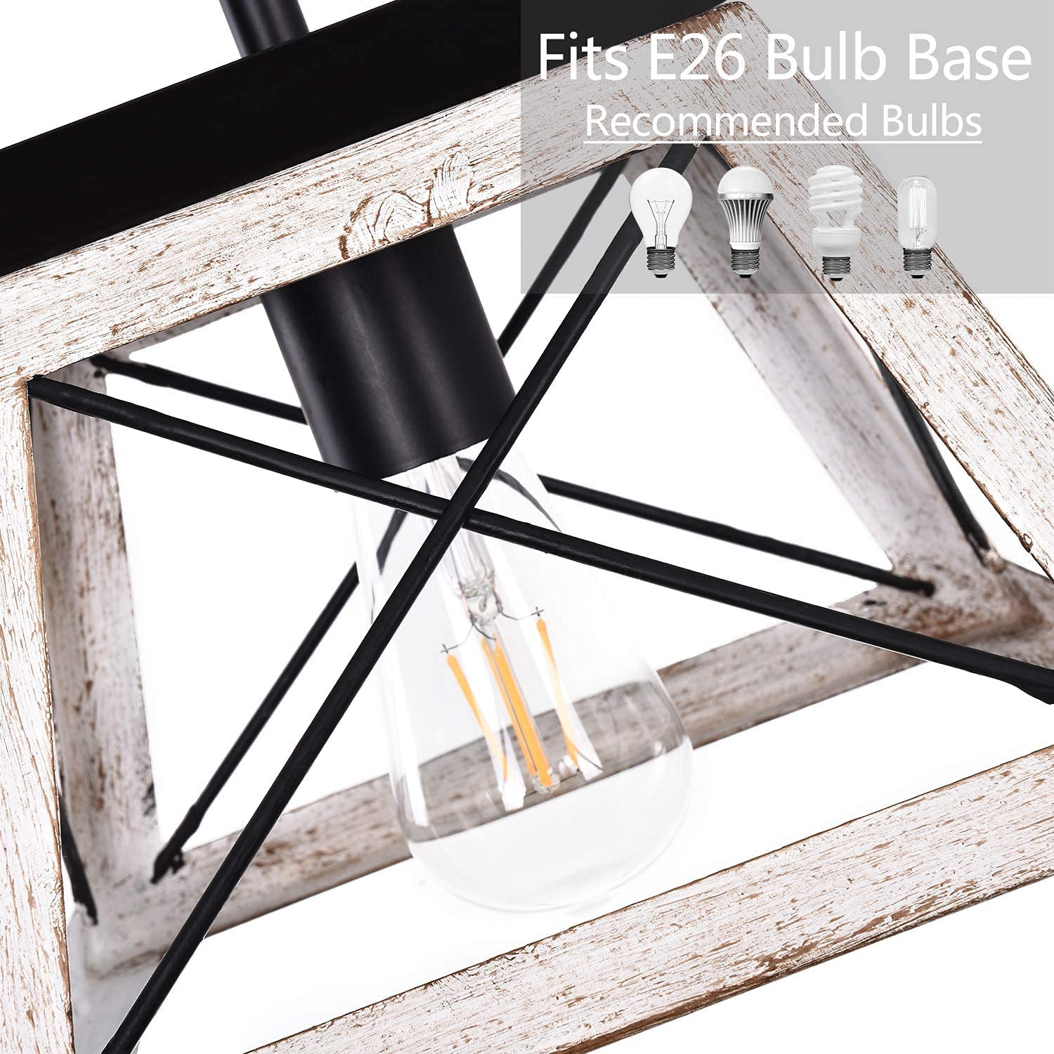 Luupyia 1-Light & 2-Light Farmhouse Pendant and Ceiling Light Fixture Set - Vintage Multidirectional Flush Mount Lighting for Kitchen, Dining Room, and Bedroom
