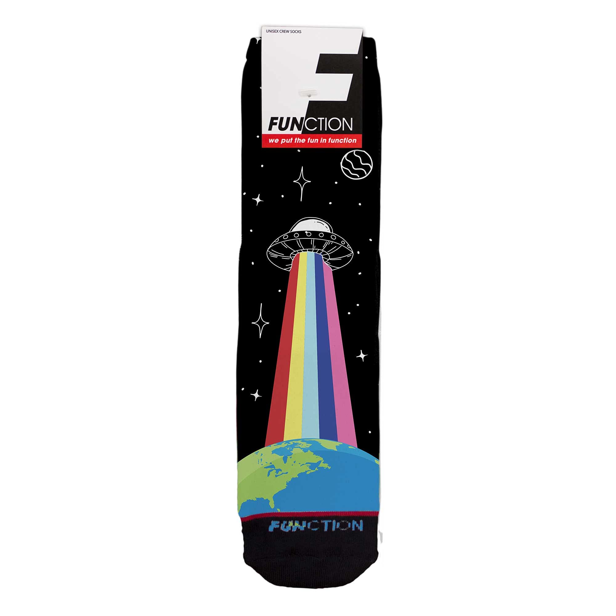 Alien Abduction Outer Space Themed Unisex Crew Socks - Fun Sci-Fi Novelty Socks for Cosplay, Gifts & Everyday Wear