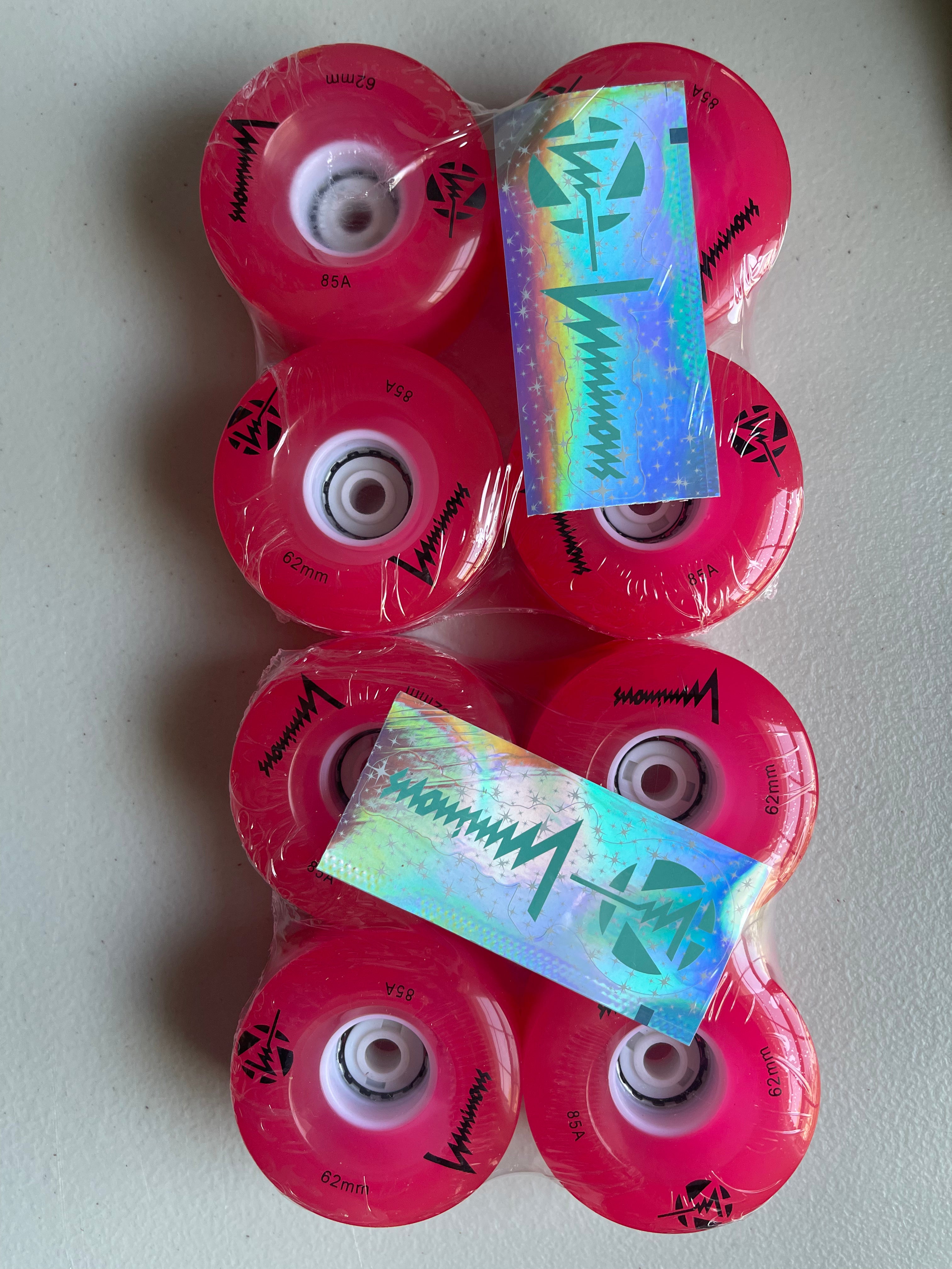 Luminous LED Hybrid Skateboard Wheels 85a - 4 Pack for Indoor & Outdoor Skating, Night Riding, and Longboard Cruising