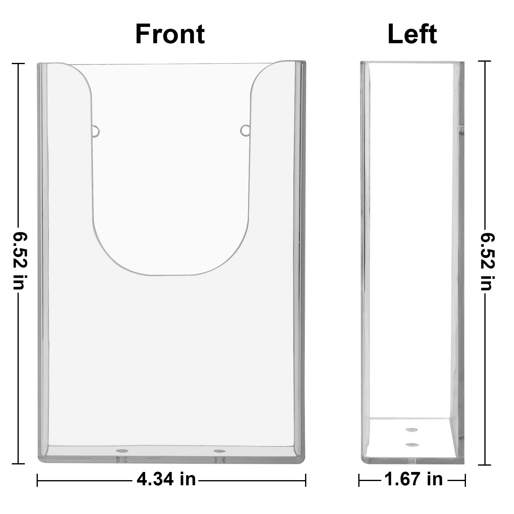 10 Pack Wall Mount Brochure Holder - 4 x 6 Inches Flyer Display for Office, Restaurant & Retail - Durable Literature Organizer for Menus, Mail & Leaflets - Perfect for Business, Events & Home Organization