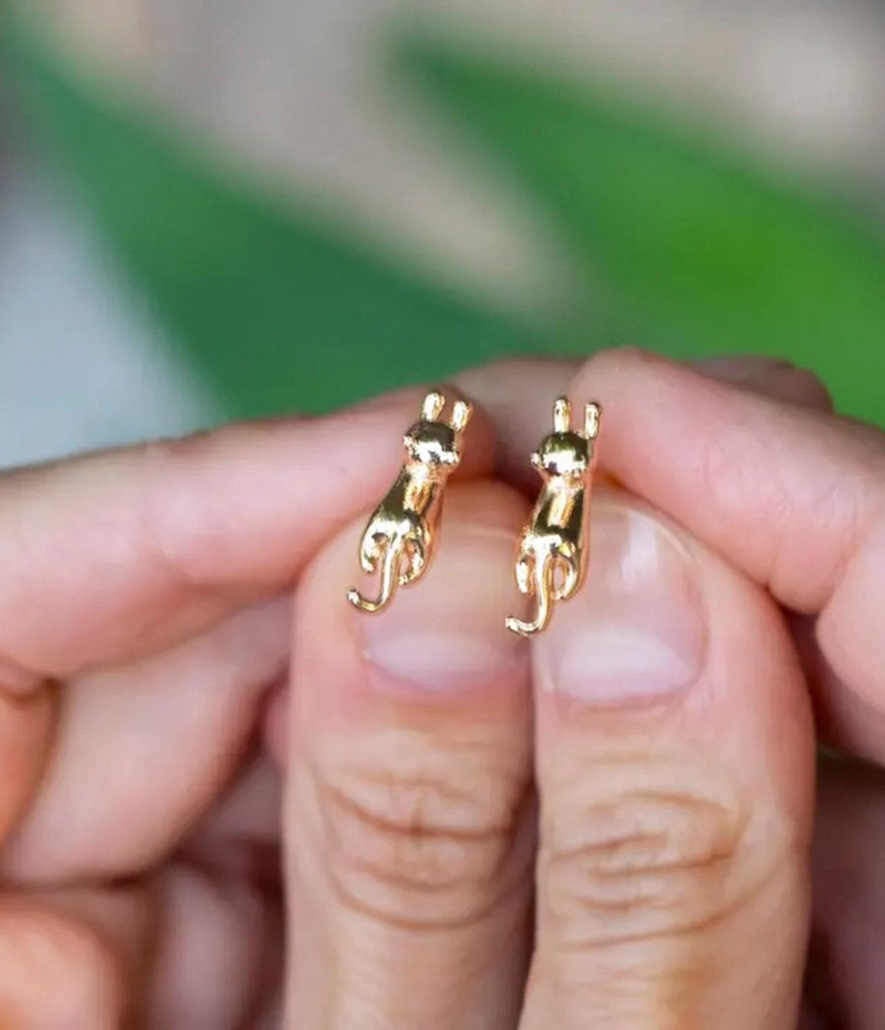 Gold Meow Stud Earrings for Women - Cute Cat Earrings for Everyday Wear - Perfect Gift for Cat Lovers