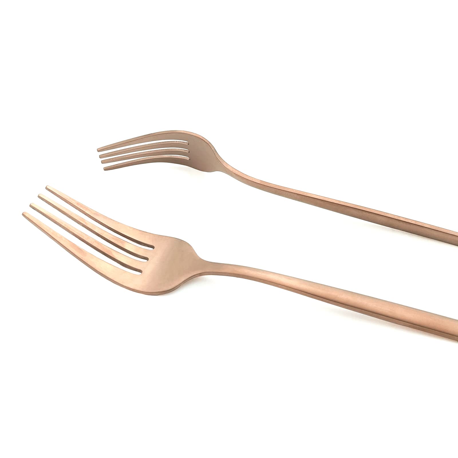 Elegant 6-Piece Salad Dessert Forks Set - 18/0 Stainless Steel Matte Finish Flatware, 7.48-Inch Rose Gold Silverware for Dining, Parties & Gifts | Perfect for Weddings, Dinner Parties & Home Entertaining