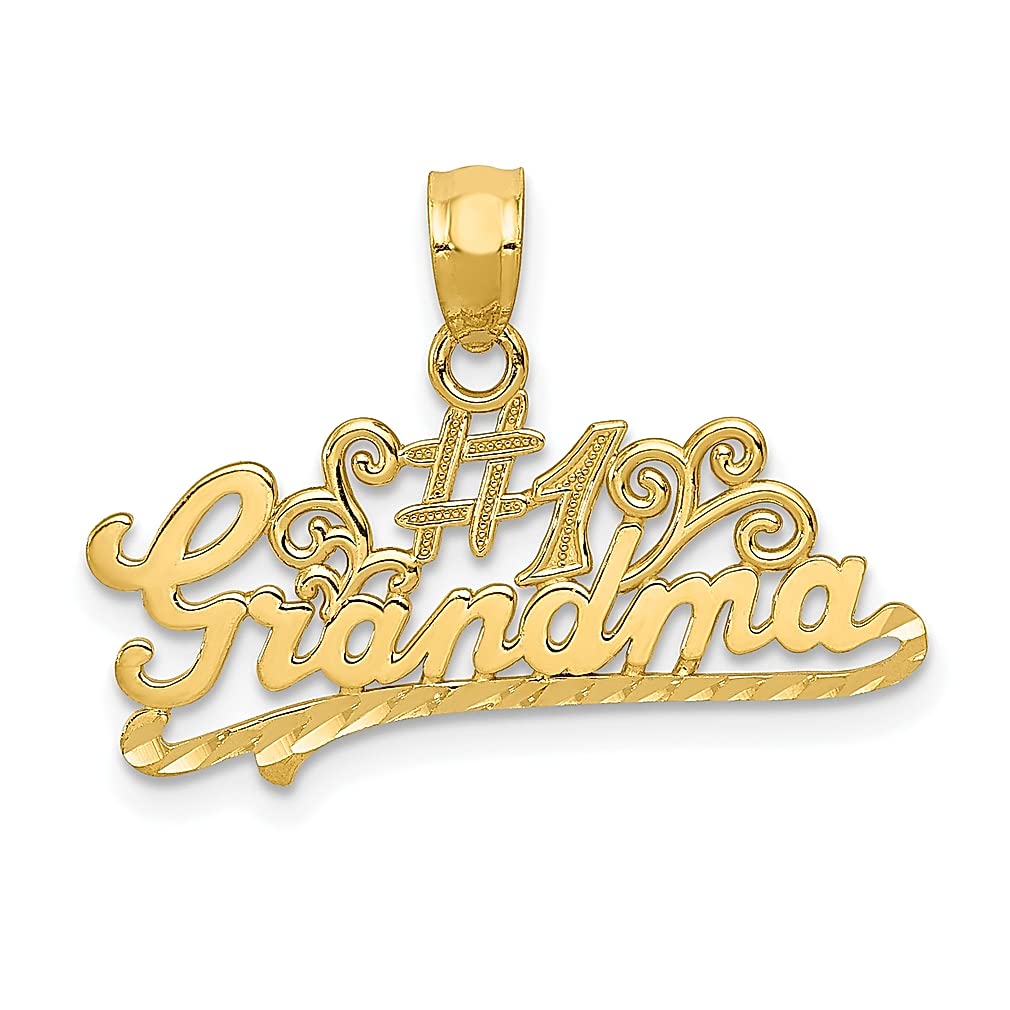 14K Yellow Gold #1 Grandma Pendant Charm Necklace - Elegant Fine Jewelry Gift for Women, Mothers & Grandmothers | Perfect for Mother's Day, Birthday & Anniversary Gifts