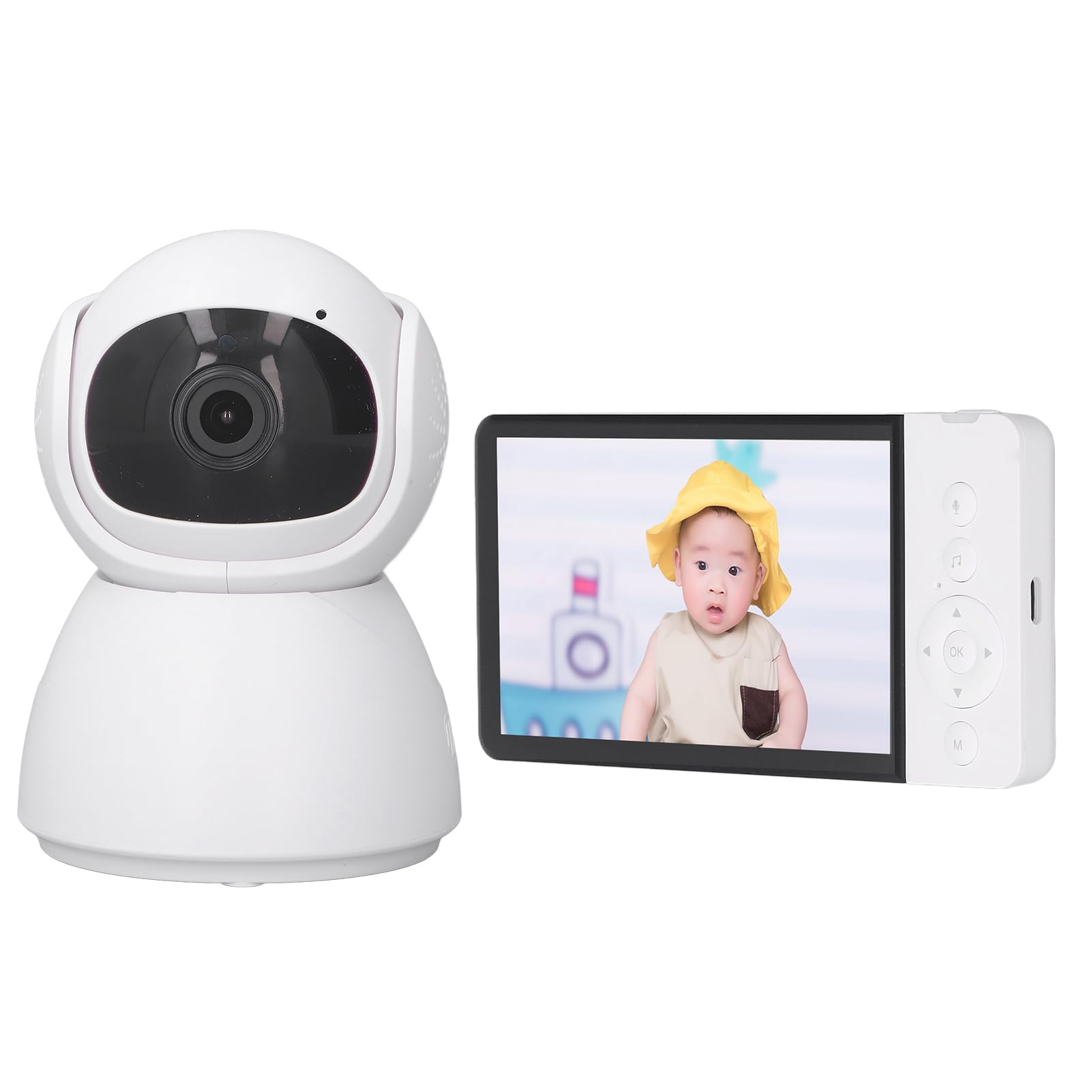 Baby Monitor with 5.0 Inch LCD Screen, 2-Way Audio & Night Vision - 100-240V Wide Voltage for Home, Nursery, and Hotel Use