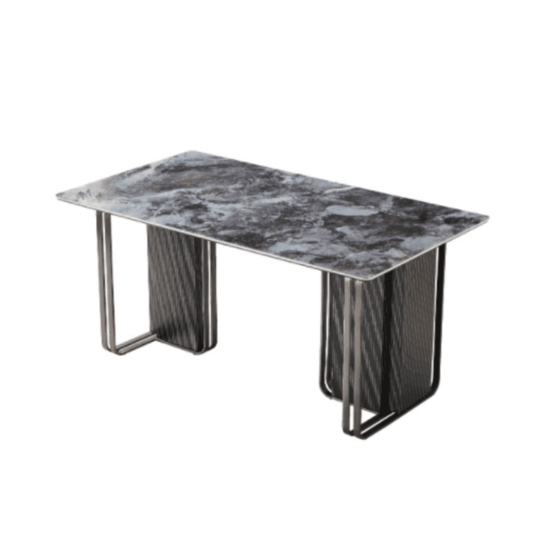 Premium Idris Sintered Stone Dining Table - Modern & Durable Kitchen Table for 6-8 People - Perfect for Family Gatherings, Dinner Parties & Contemporary Dining Rooms