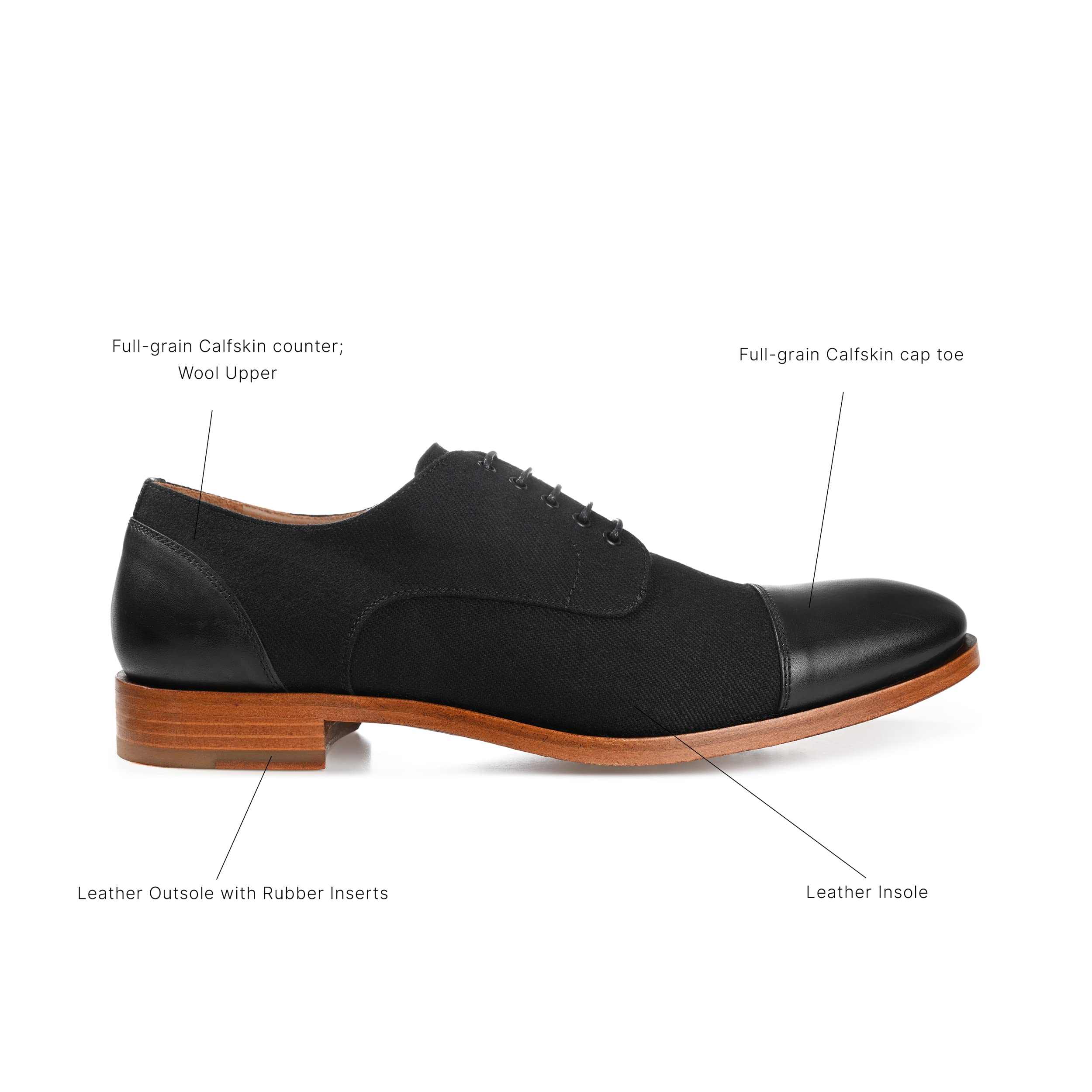 TAFT Jack Shoe - Handcrafted Leather & Wool Men's Dress Shoes for Business & Formal Occasions | Comfortable & Stylish Oxford Shoes for Office, Weddings & Professional Events