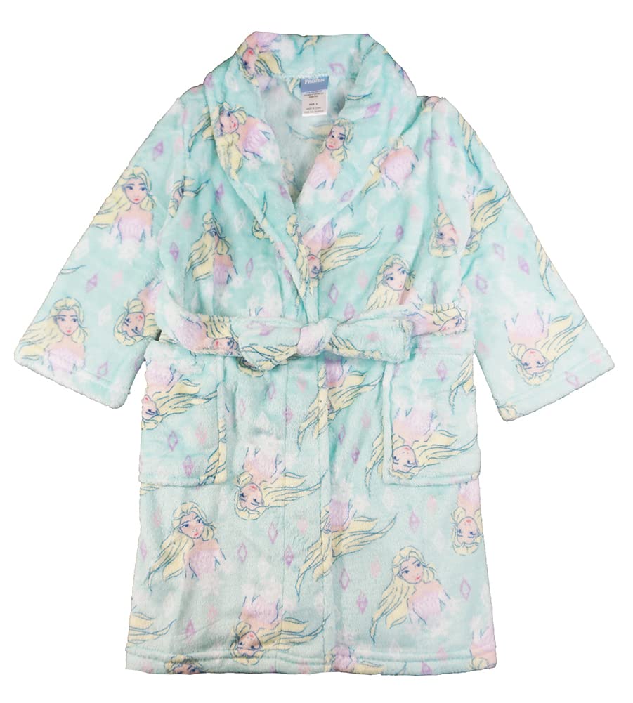 Disney Frozen Princess & Minnie Mouse Girls' Bathrobe - Soft Kids Robe for Bath Time, Spa, Sleepovers & Cozy Home Wear