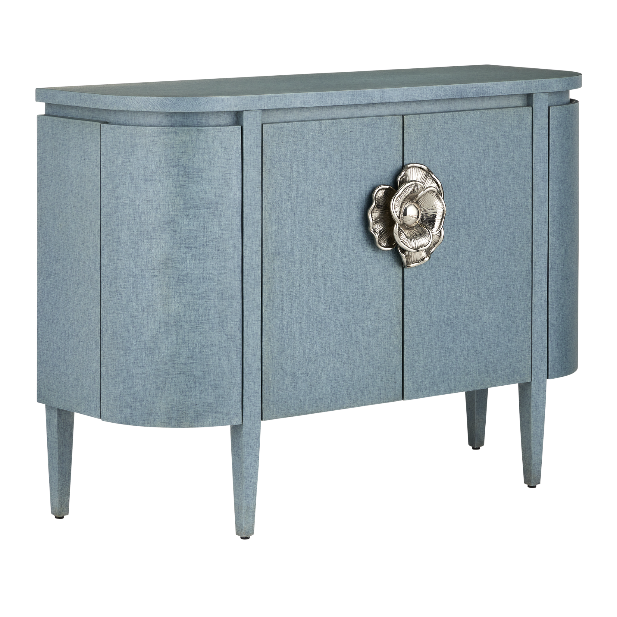 Briallen Blue Demi Lune Cabinet - Vintage Style Storage Cabinet for Living Room, Bedroom & Entryway - Perfect for Home Decor & Organization