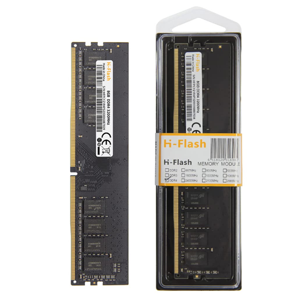 HOOLRZI 8GB DDR4 288-Pin RAM 1.5V Desktop Memory Module - 2133MHz/2400MHz/2666MHz/3200MHz for PC Gaming, Workstation & Home Office Computer Upgrades