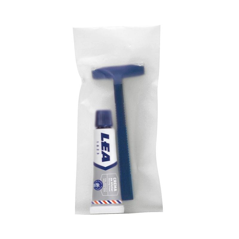 Premium Lea 2-in-1 Shaving Kit with 8oz Shaving Cream & Smooth Glide Razor - Perfect for Men's Daily Grooming & Travel Essentials