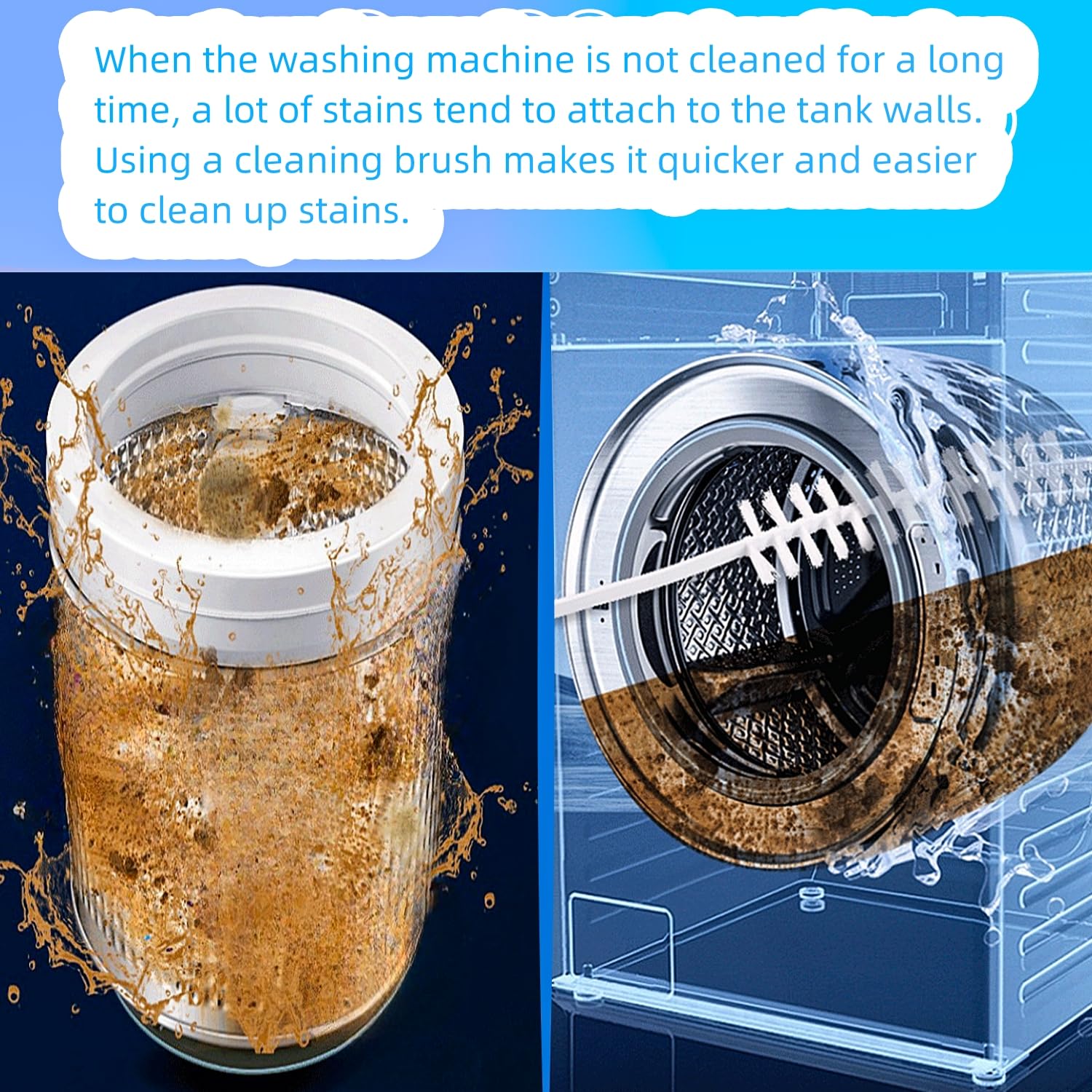 Washing Machine Cleaning Brush - Front Load Washer Cleaner Tool for Drum & Detergent Residue Removal (1pc) - Perfect for Deep Cleaning Top & Front Loading Washing Machines