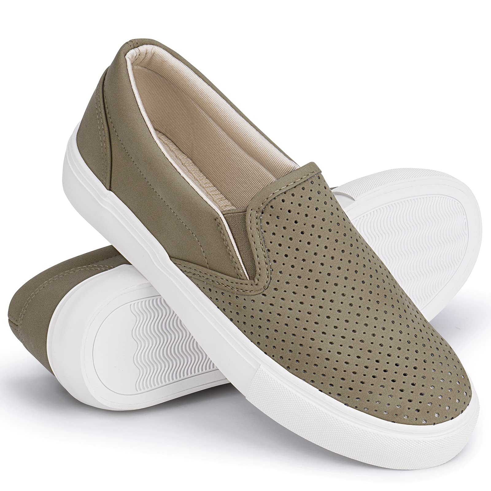 JENN ARDOR Women's Slip On Sneakers - Comfortable Casual Walking Shoes for Women | Fashion Flats for Everyday Wear, Work & Travel