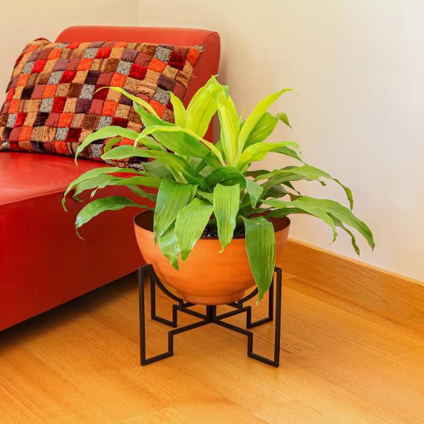 Jane Planters with Steel Patina Bowls - Modern Indoor/Outdoor Flower Pots for Home, Office & Garden Decor | Perfect for Succulents, Herbs & Small Plants