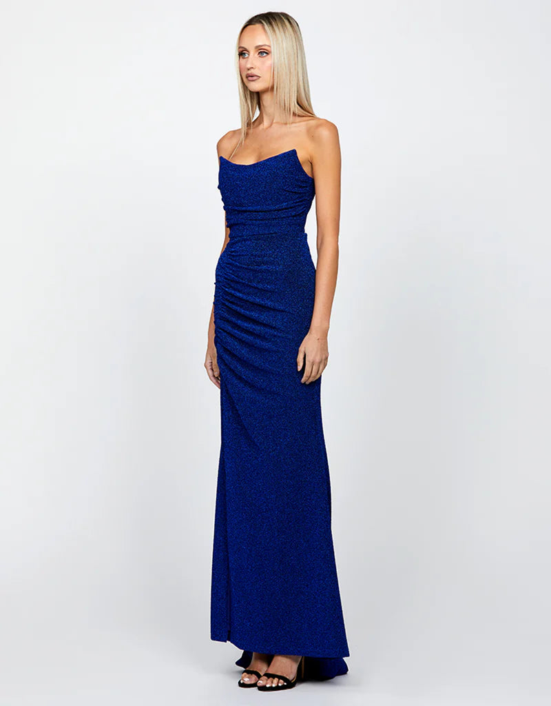 Lynndon Scoop High Split Maxi Dress - Elegant Long Sleeve V-Neck Evening Gown for Women | Perfect for Cocktail Parties, Date Nights & Formal Events