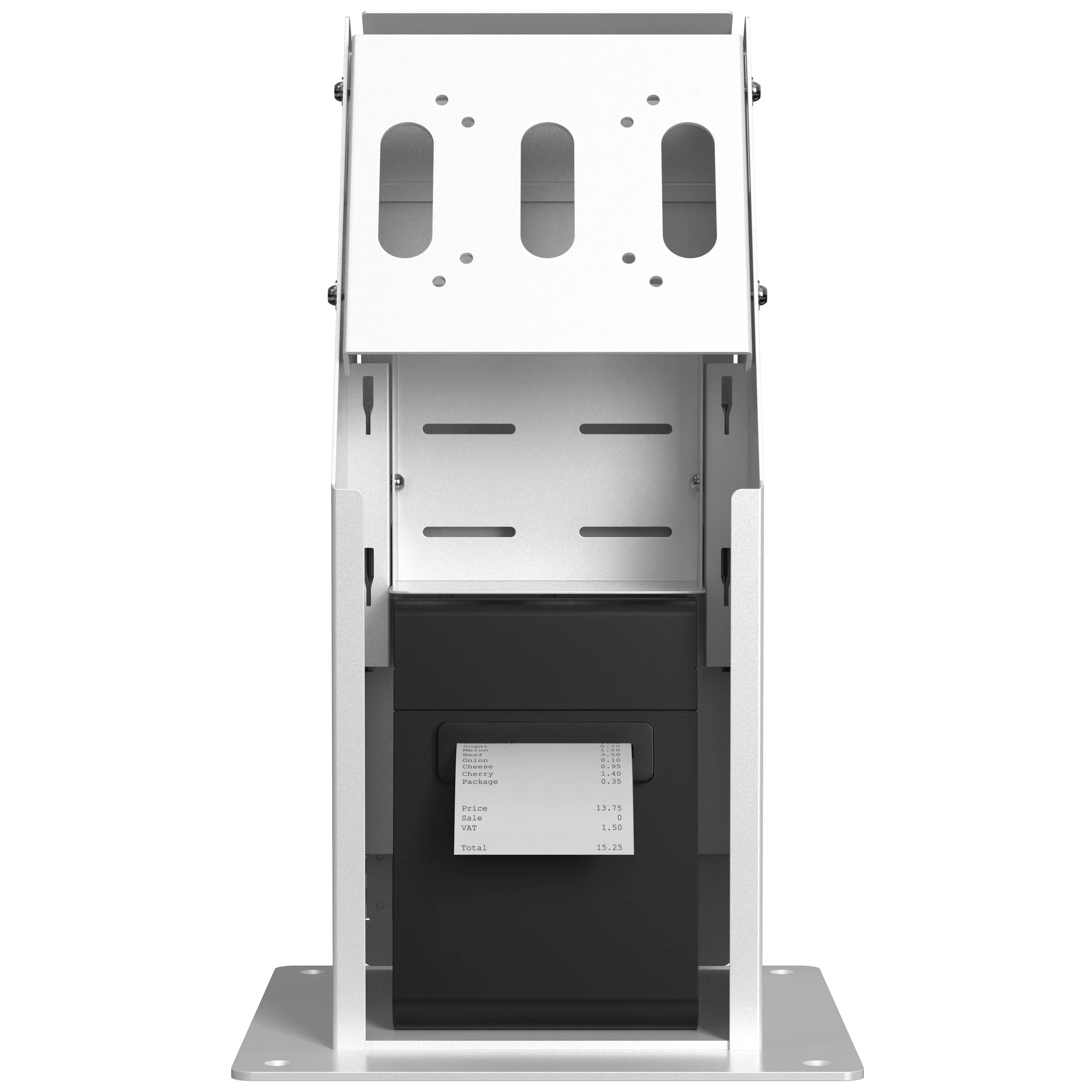 Self Service Kiosk with Built-in Printer and Storage Compartment - Touchscreen POS Terminal for Retail, Restaurant, and Business Use