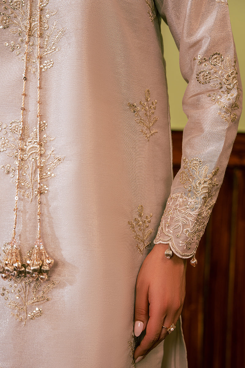 MISTY DOVE 4 Piece Embroidered Zari Suit Set - Traditional Indian Ethnic Wear for Women - Perfect for Weddings, Festivals & Special Occasions