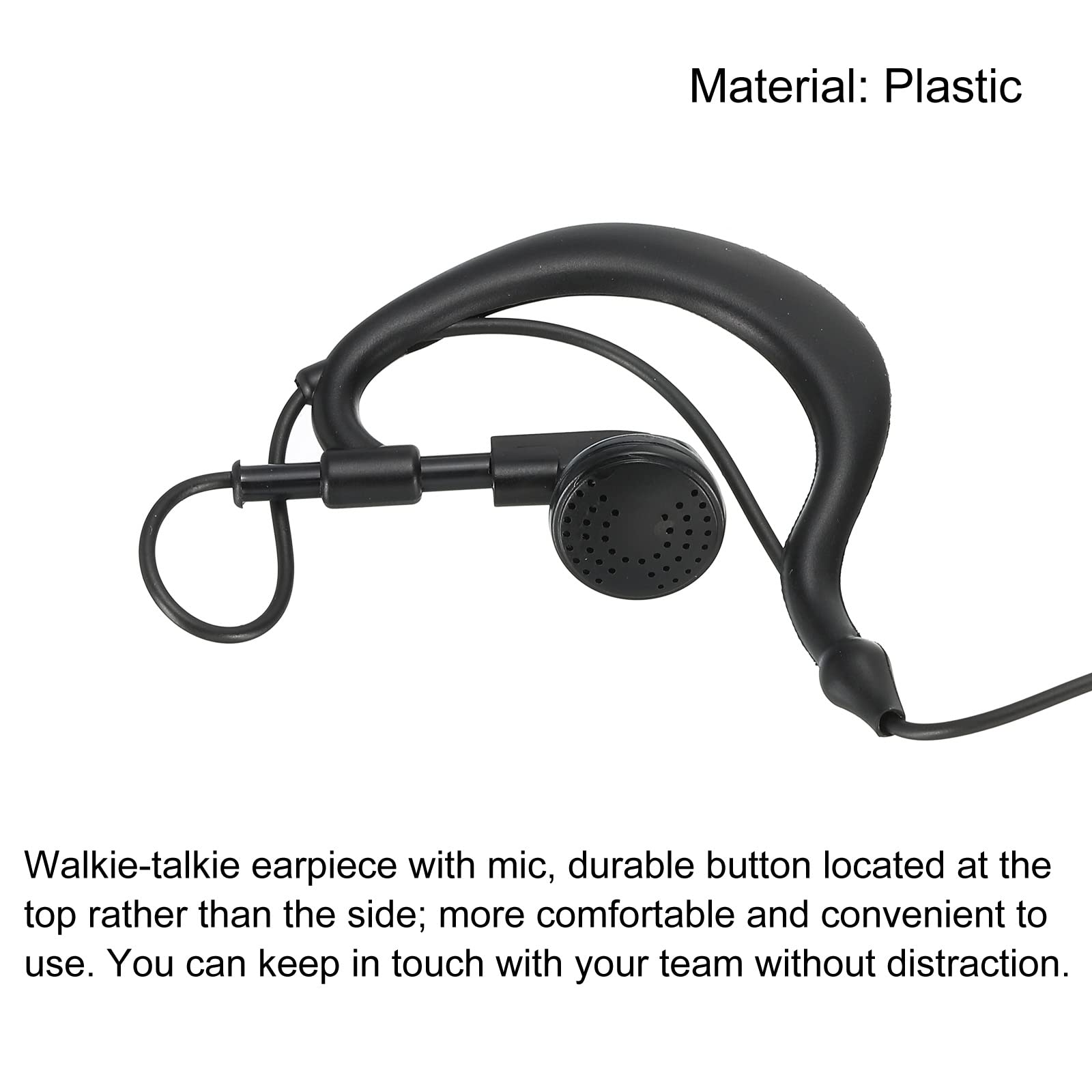 MECCANIXITY Walkie-Talkie Earpiece with Microphone - Single Wire Headset for Two Way Radios (Compatible with 888S) - Ideal for Security, Construction & Event Staff Communication