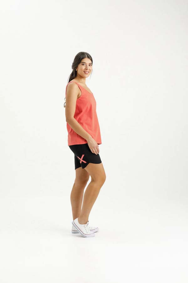Comfortable Apartment Shorts for Women - Soft Black with Berry X Design | Lounge, Sleep, and Home Wear