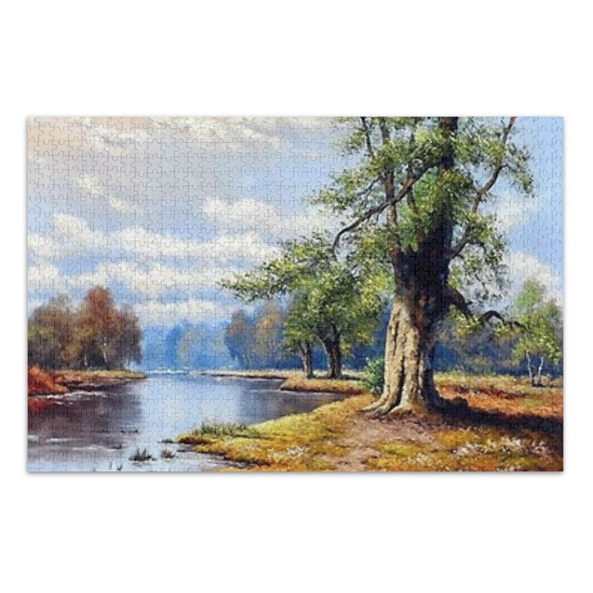 500-Piece Jigsaw Puzzle for Kids & Adults - Fine Art Landscape River Oil Painting Puzzle Game, Educational Family Activity for Brain Training | Perfect Gift for Birthdays, Holidays & Relaxation Time
