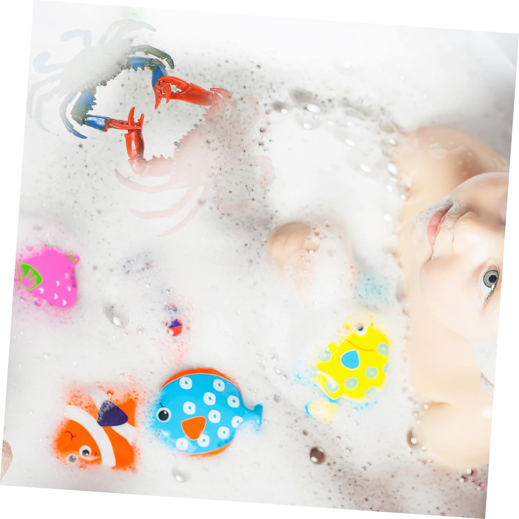 iFundom 16 Pcs Kids Water Play Toy Set - Plastic Crab & Sea Animal Figures for Pool, Beach & Bath Time Fun - Safe PVC Ocean Creatures for Toddlers & Children